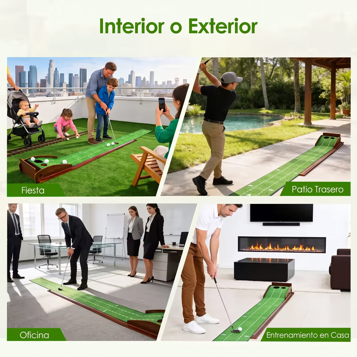 Alfombra de putting Puttora para usar en interior o exterior